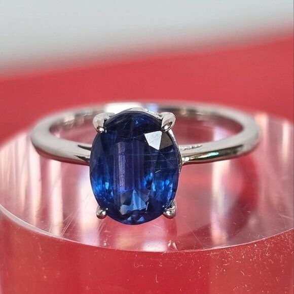 Natural Kyanite 925 Sterling Silver Ring SZ 6 - Picture 4 of 5